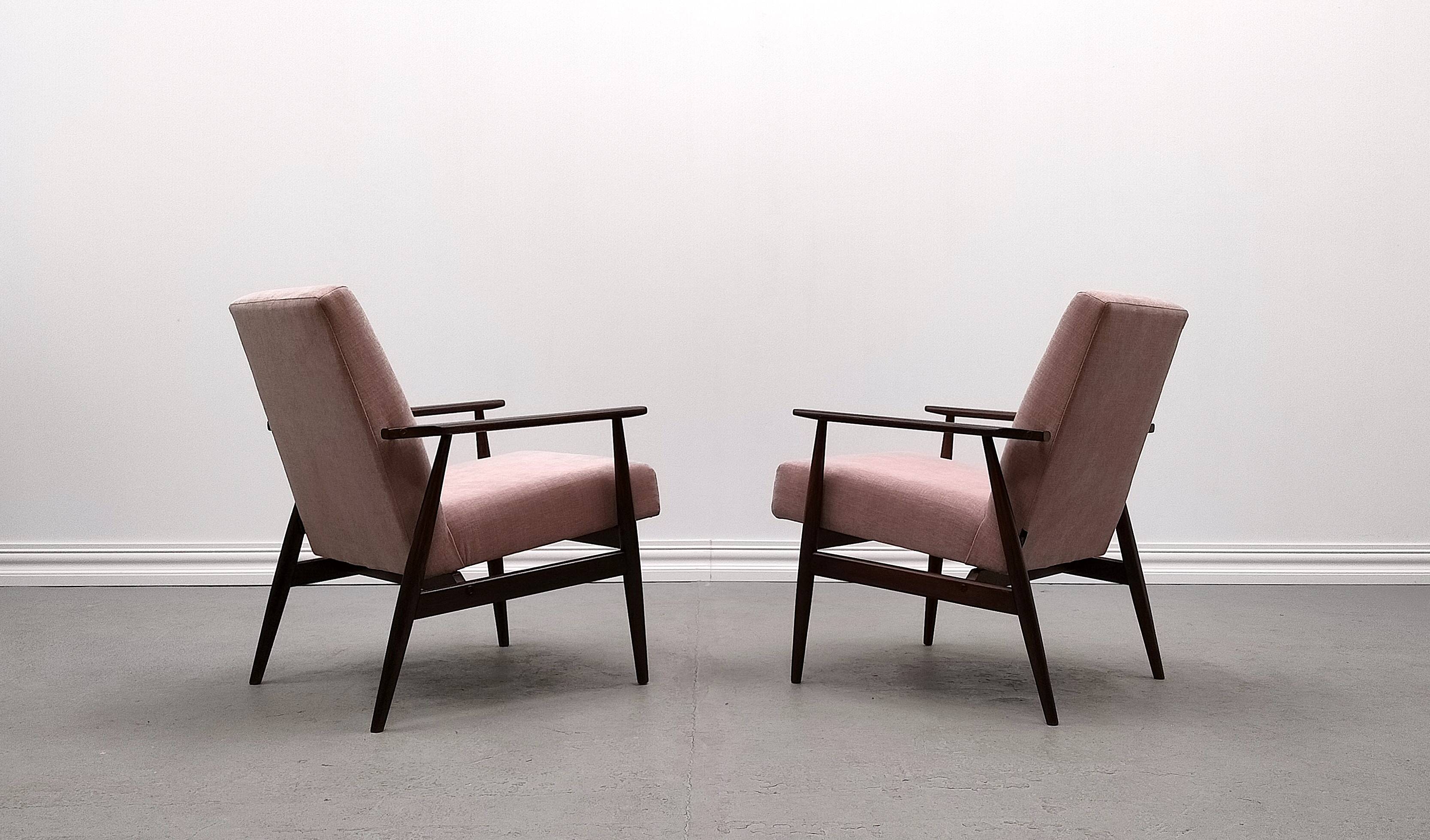 1960 Henryk Lis Mid Century Armchair in Pink