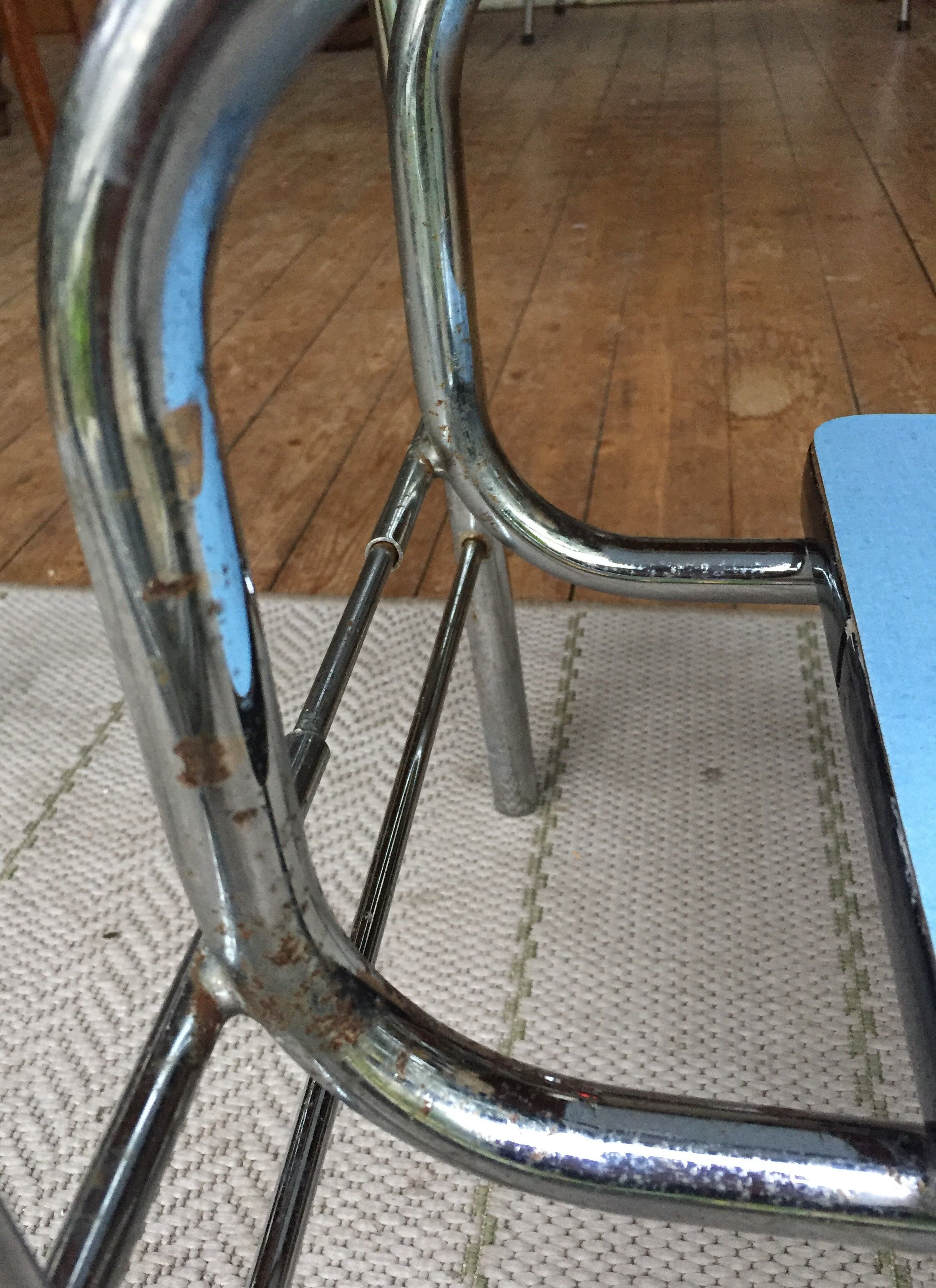 Steplady stepladder formica sky blue, 60/70s