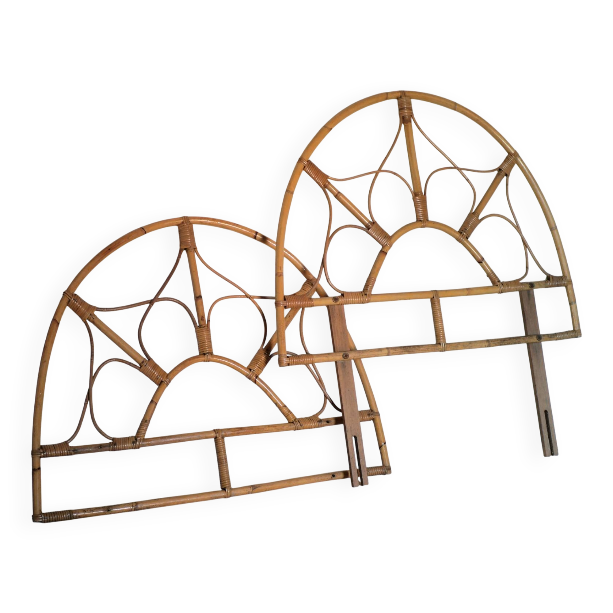 Pair of rattan headboards