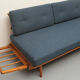 1950s daybed in cherrywood, fresh fabric, WK Furnitures
