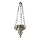 19th-century sanctuary chandelier in silver-plated brass, decorated with angels, 78 cm.