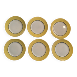 Selency x Monoprix Croisé Laroche yellow and white plates