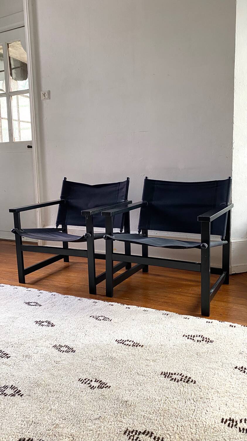 Pair of Hyllinge Møbler armchairs Denmark 1970
