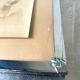 Art deco silver colored  metal frame  20.5  cm x 15.5 cm convex glass