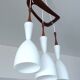 Vintage pendant light in teak and glass from Rispal