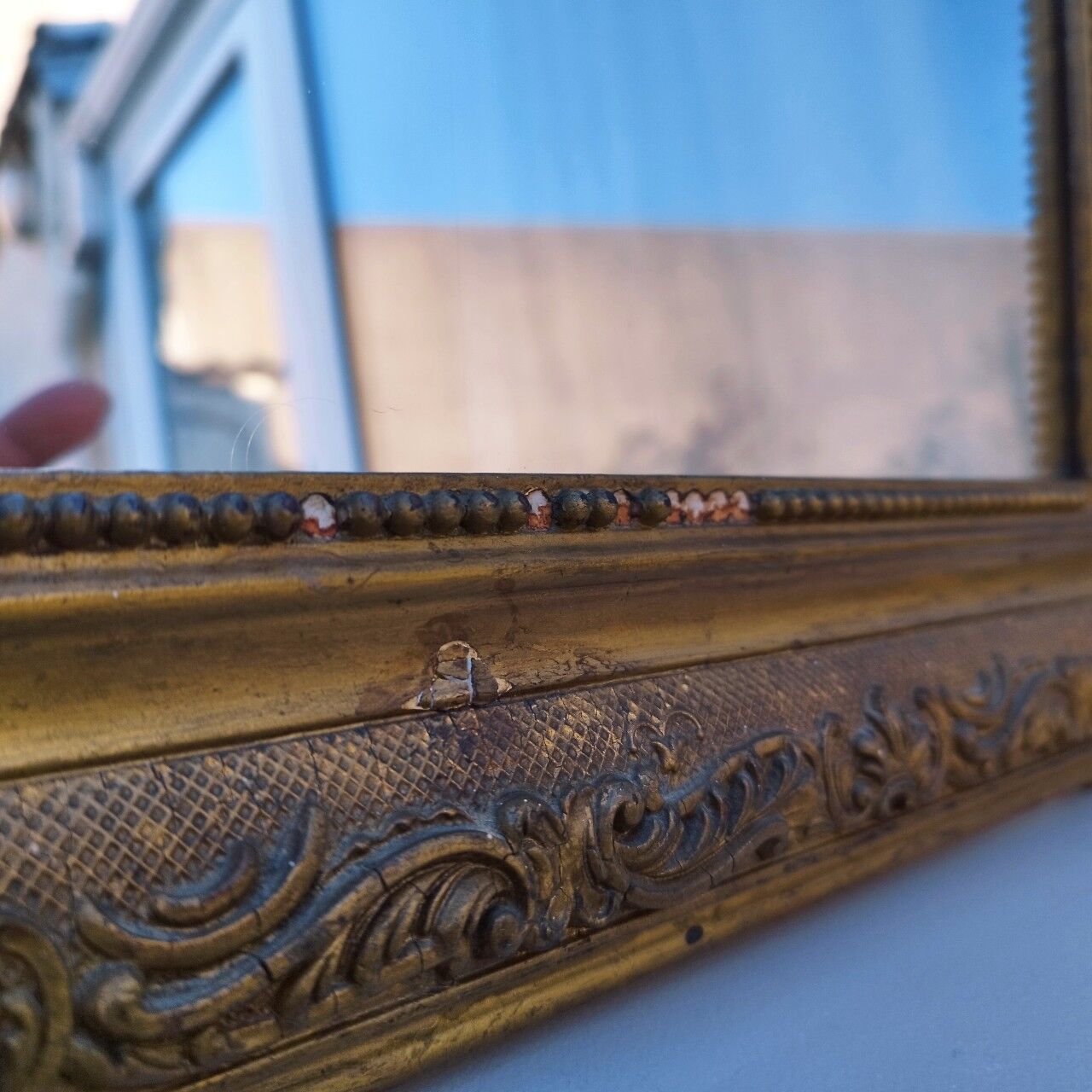 Mirror style Louis Philippe vintage gilded wood