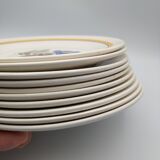 Lot 10 dessert plates digoin sarreguemines model dunkirk floral decoration