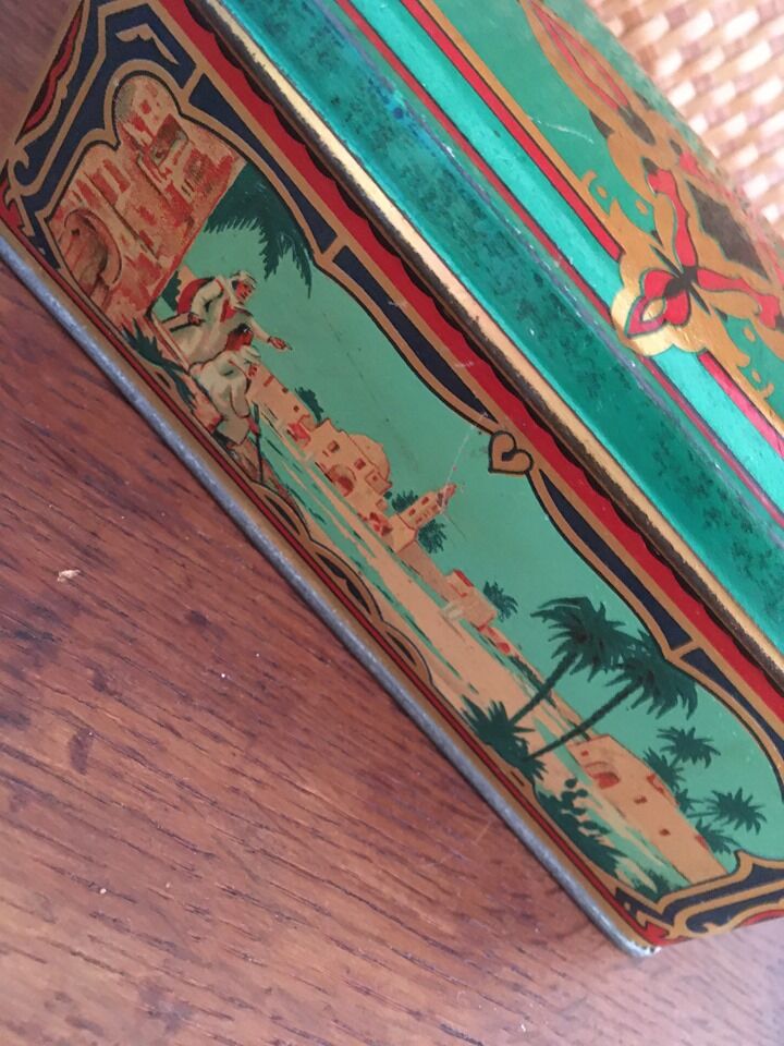 Ancient metal box with orientalist design