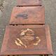 3 nesting tables in Art Nouveau style, made of solid wood and marquetry from the 19th century.