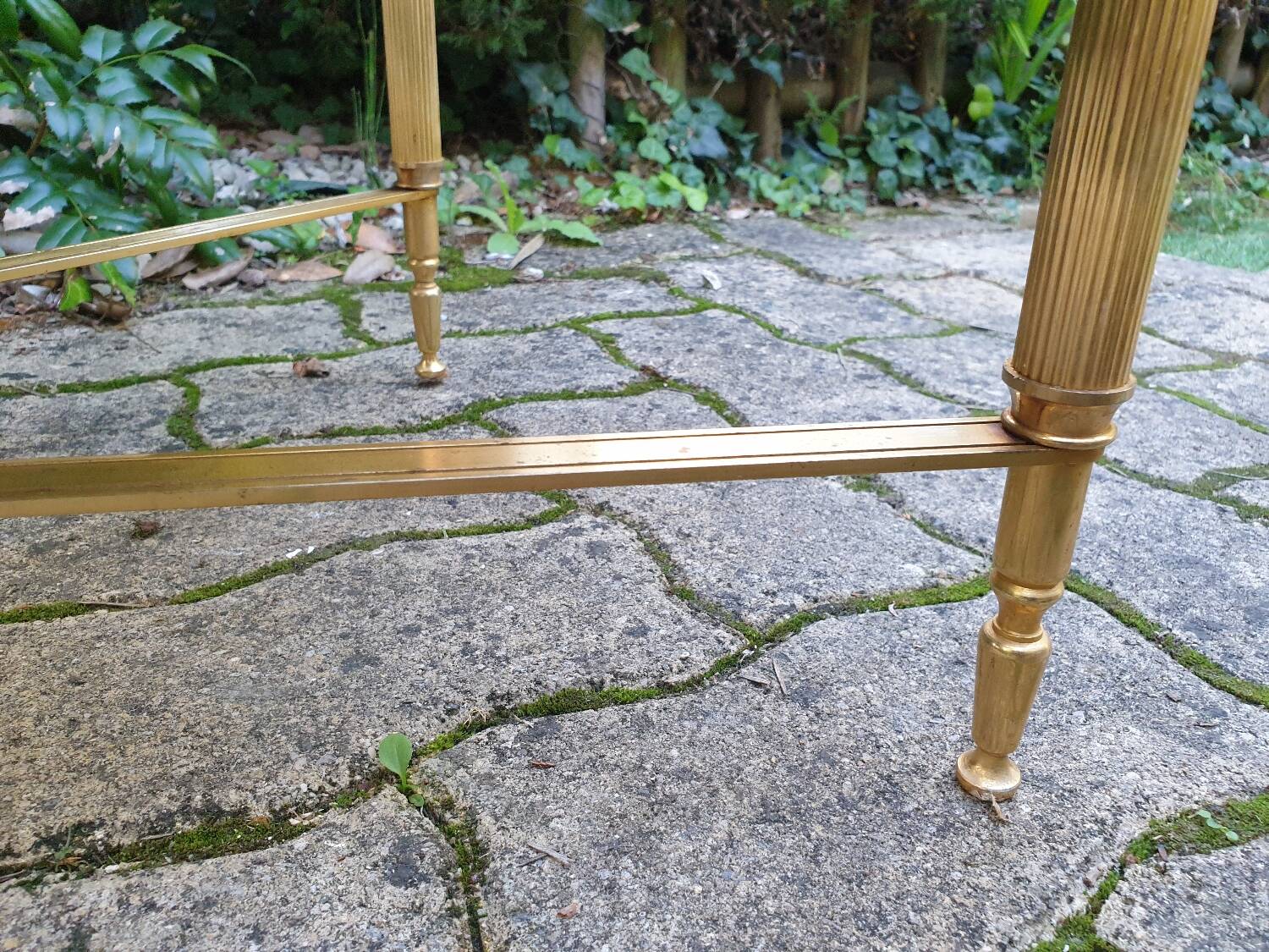 Marble and brass coffee table