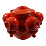 Sangria service from the 70s in orange ceramic