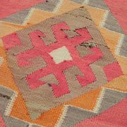 Turkish Handwoven Vintage Herki Kilim 102 cm x 322 cm