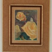 Original Mid Century Swedish Oil on Canvas – “Roses” by Hans Ripa