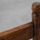 19th Century Spanish Hand-Carved oak Side Chair with Velour Seat