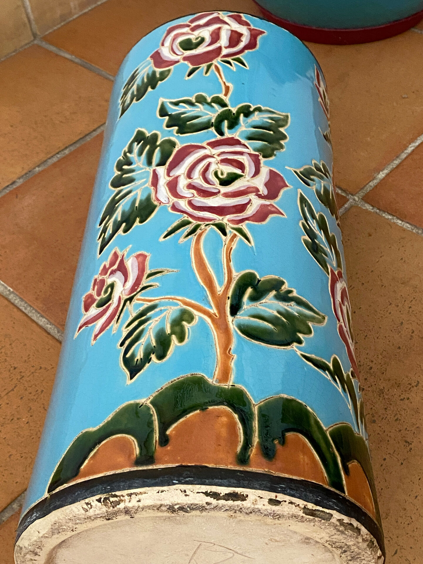 Porte-parapluie en céramique vernissée