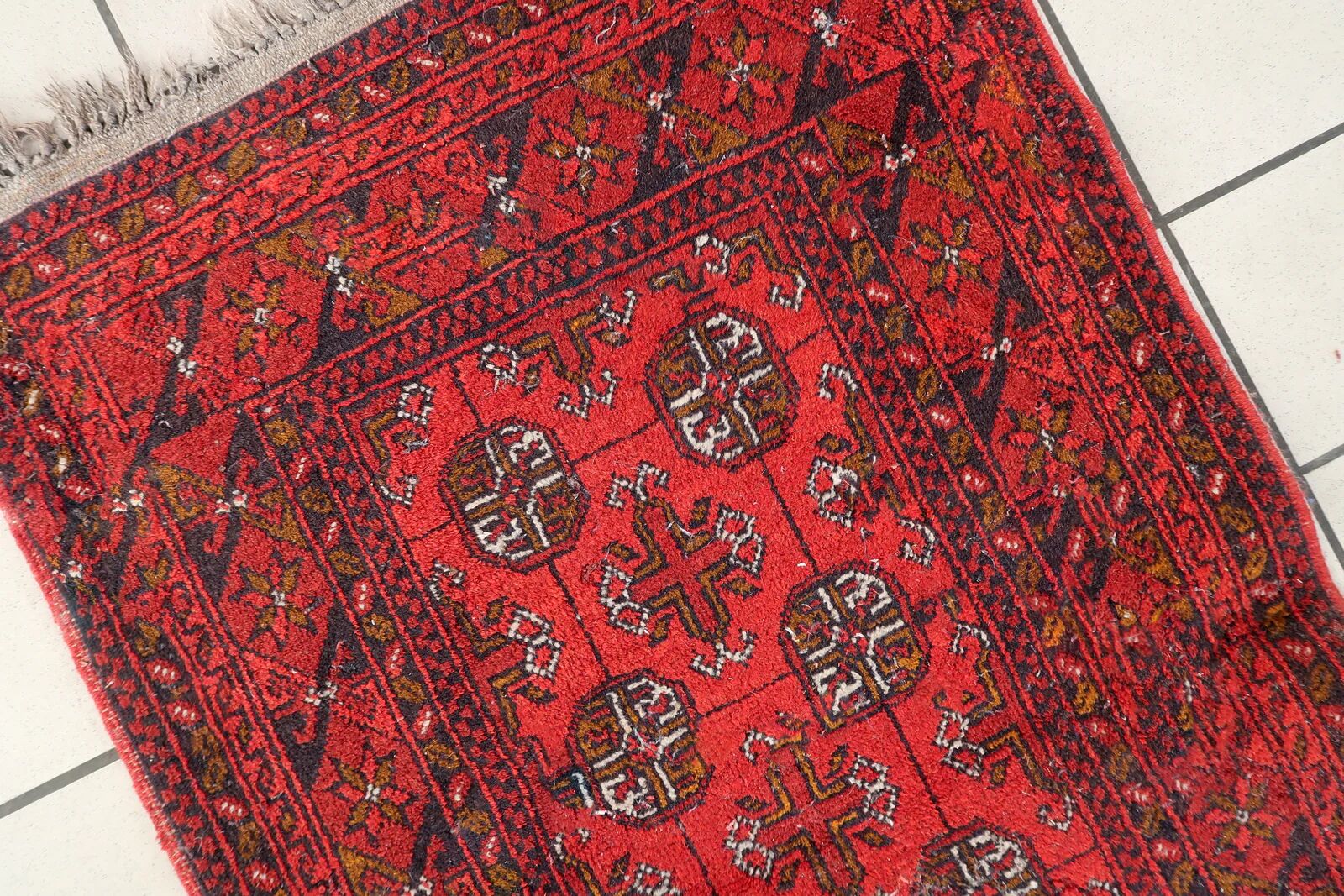 Antique 1920s Afghan Ersari tribal rug 80cm x 126cm - 1C1254