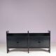 1970s low black plastic cabinet model Multiplo Harvey Guzzini Italy for Kastilia