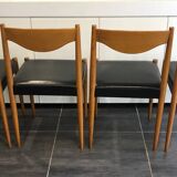 Set of 4 Baumann chairs, “Silva” model, Scandinavian design, 1970s