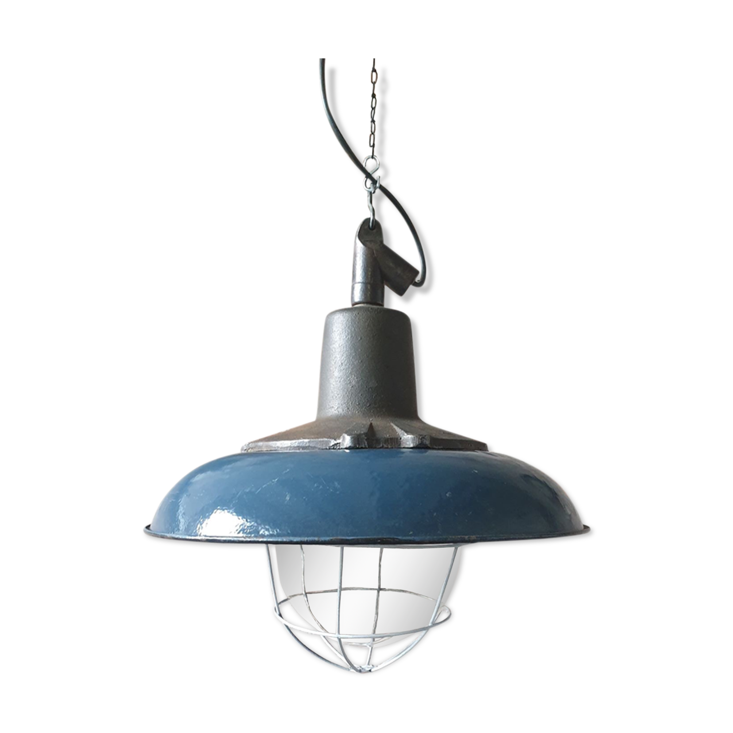 Vintage industrial pendant lamp from Wilkas A23, 1950s