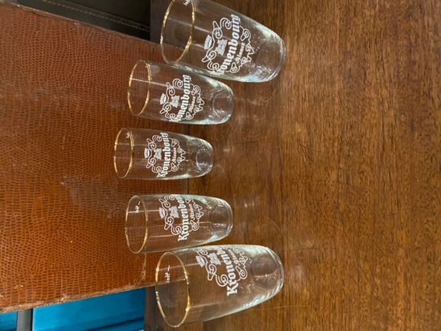 Lot 5 Kronenbourg Advertising Beer Glasses 60s