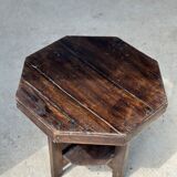 Pedestal table or small octagonal side table quadripod base with modernist spacer