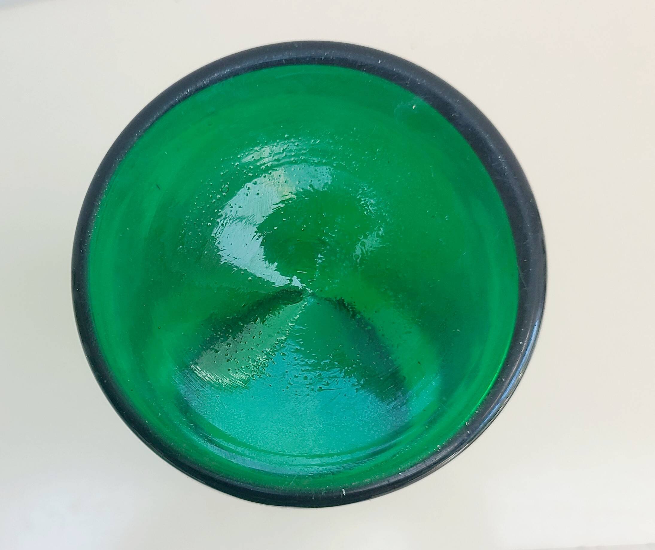 Antique green glass pharmacy jar