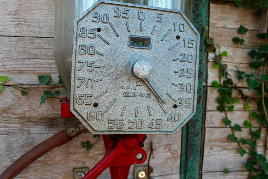 Pair of vintage petrol pumps from the japy brand, 1900