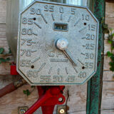 Pair of vintage petrol pumps from the japy brand, 1900