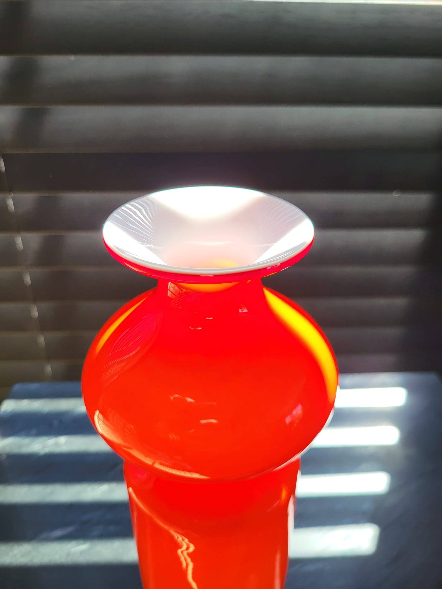 Scandinavische glazen hooped vaas Per Lütken voor Holmegaard, Denmark, 1950