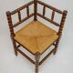 Classic vintage bobbin corner armchair