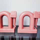 Pair of pink elephants by Guadalupe Coronado, Bookends, ceramic, Spain, 1980