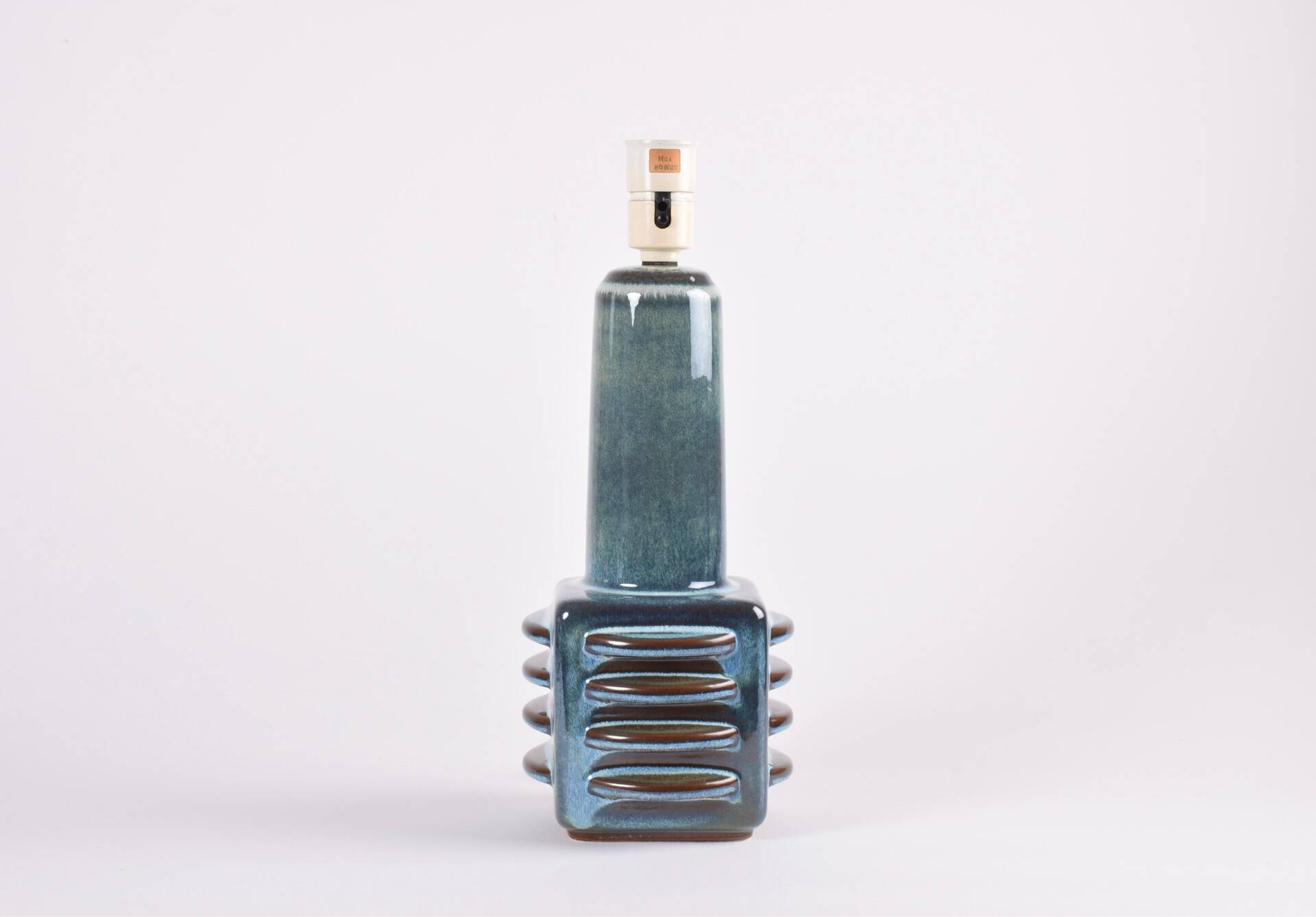 Sculptural table lamp Søholm blue green brown, modern Danish from the 1960s.
