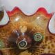 Murano glass bowl – Millefiori & red rim – 26 cm