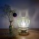 Vintage art deco globe table lamp in mint and gold glass