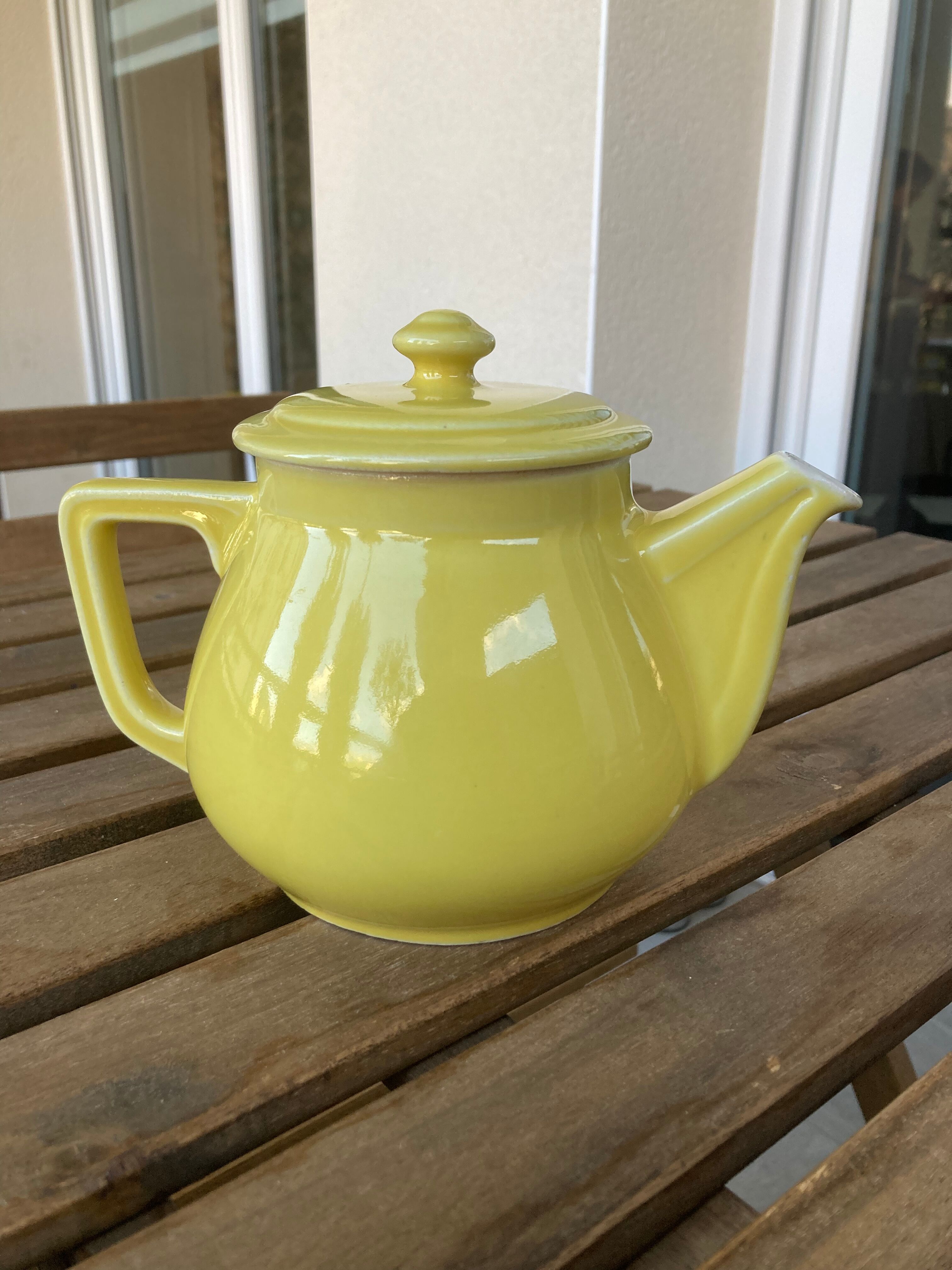 Yellow vintage teapot