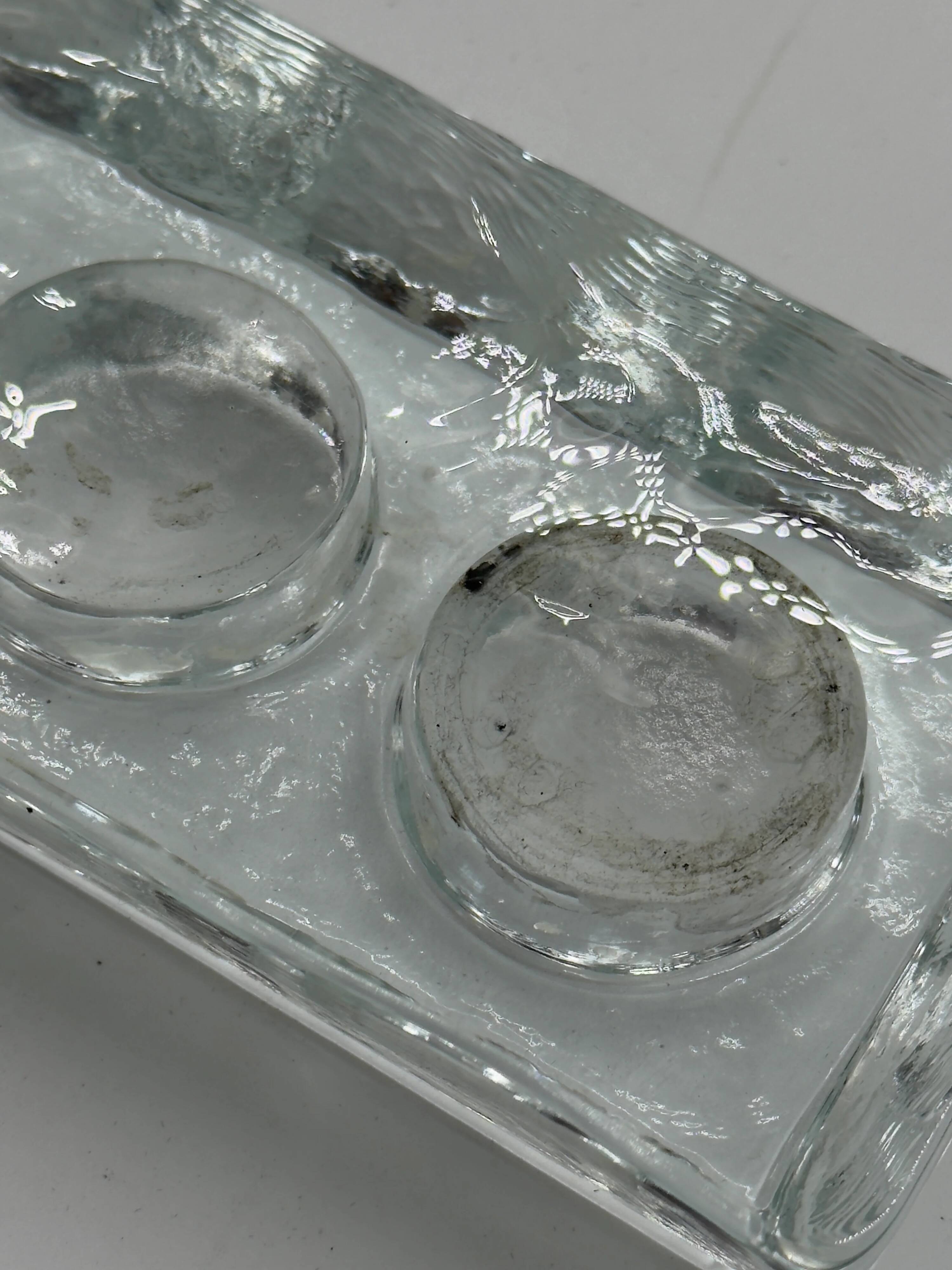 Vintage glass candle holder for 3 tea lights.