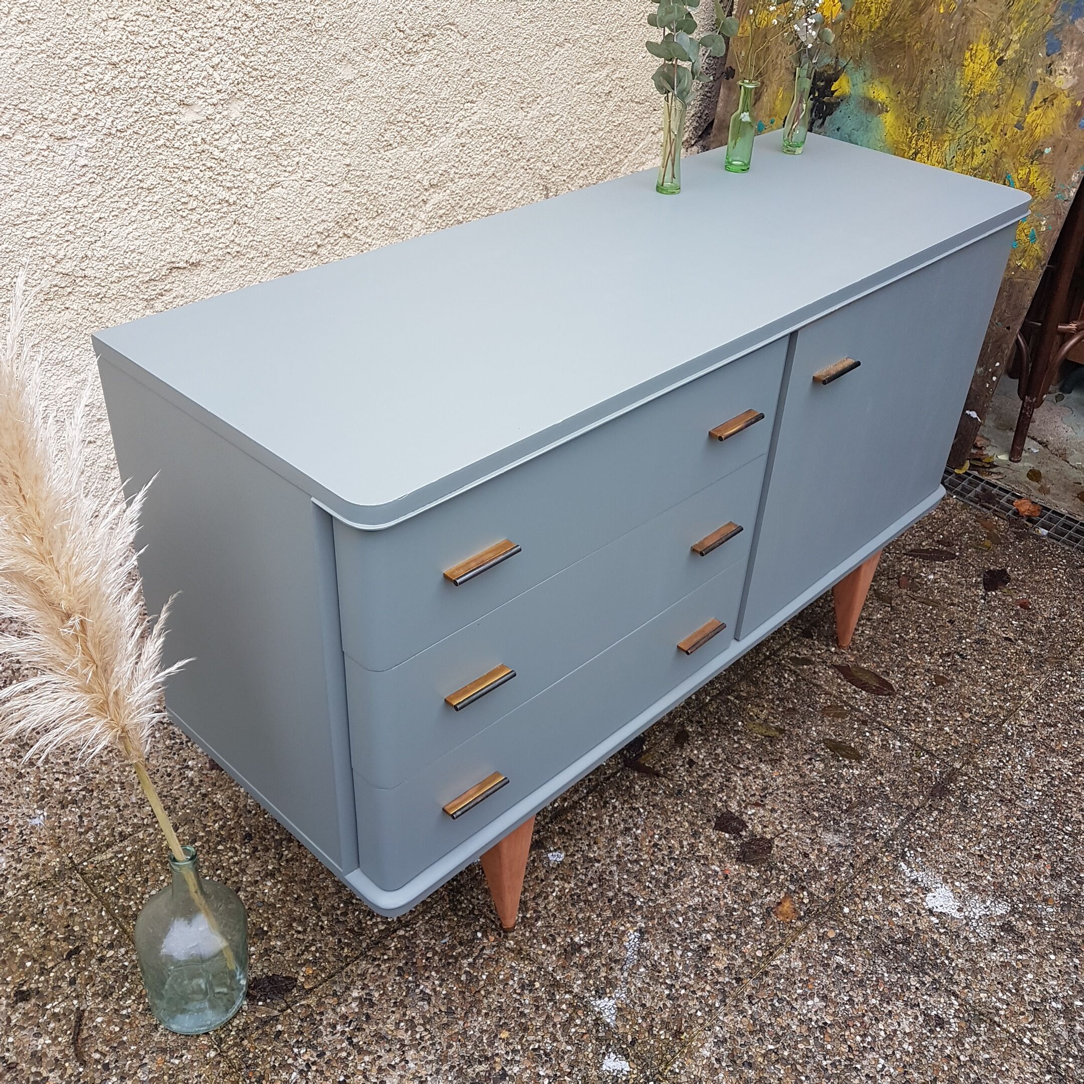 Enfilade kaki vert de gris 140 cm