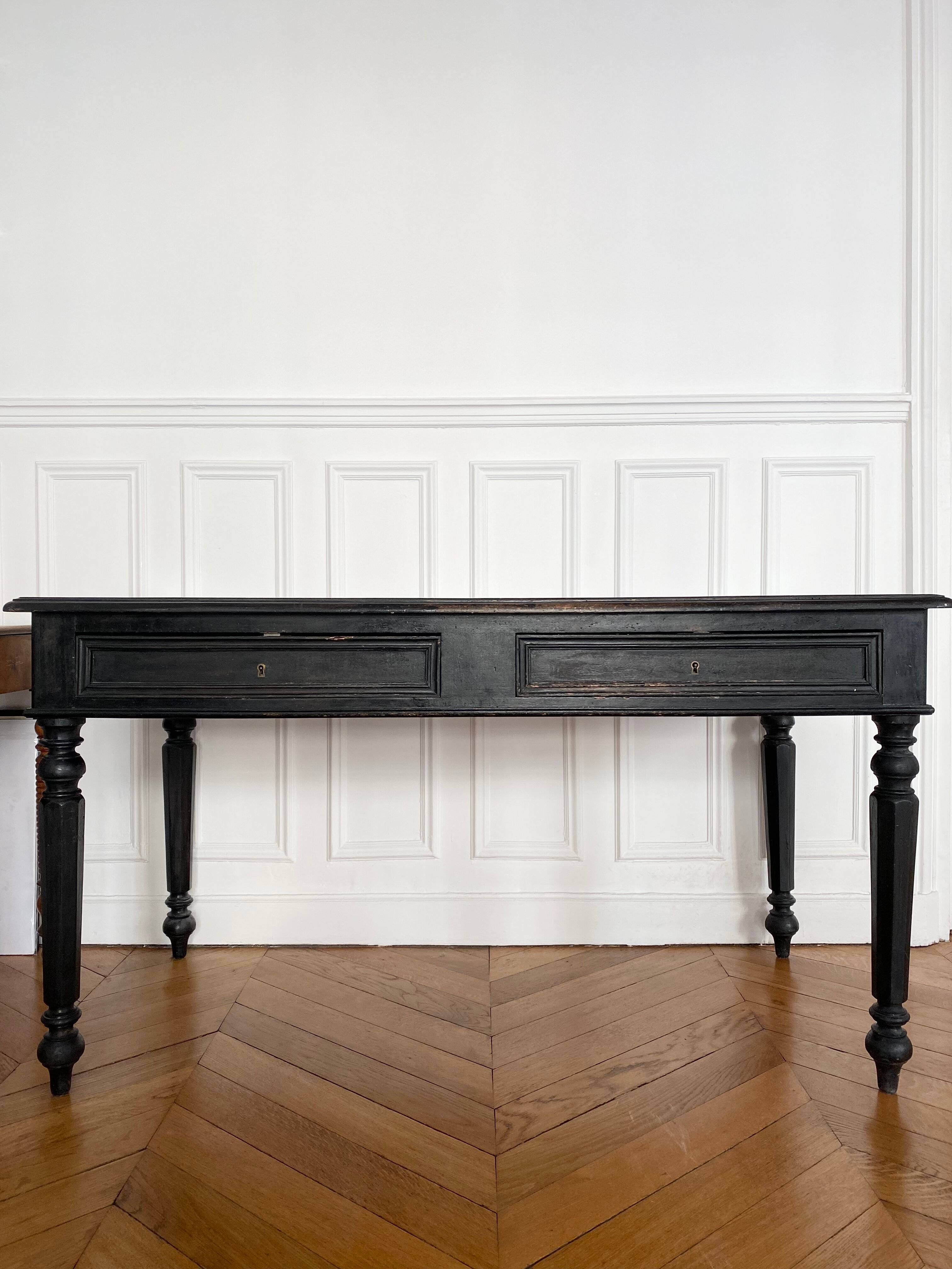 Antique Napoleon desk in blackened wood