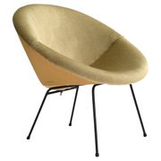 Fauteuil en velours en forme de cercle, années 1950
