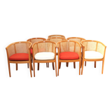 Suite of 8 convertible armchairs