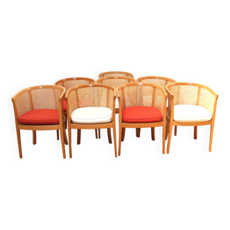 Suite of 8 convertible armchairs