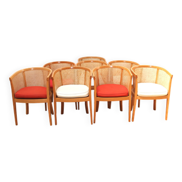 Suite of 8 convertible armchairs