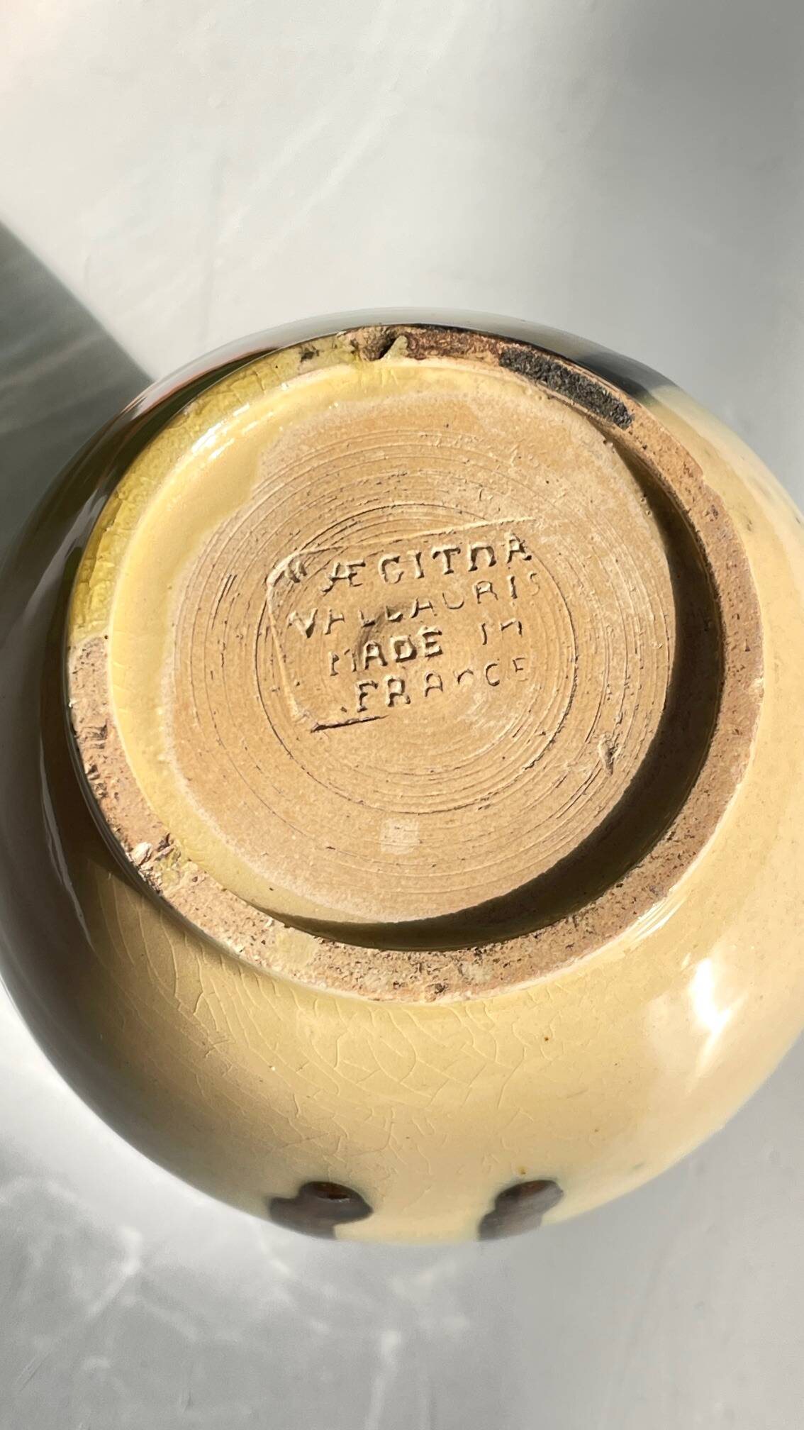 Vintage Ceramic Vase AEGITNA Vallauris FRANCE