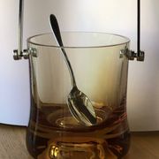 Seau à glaçons verre soufflé ambre 70’s
