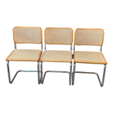 Lot de 3 chaises italiennes B32 Cesca du milieu du siècle par Marcel Breuer, années 1970