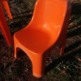 Children's orange table and chair set Progarden Italy