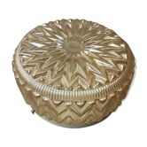 Plafonnier rond en verre moulé transparent irisé