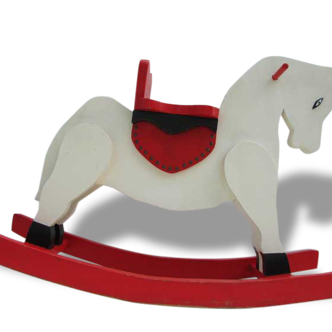 Wooden rocking horse, cheval à bascule