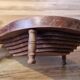 Vintage wooden fruit basket. Collection. Fruit shape.