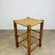 Vintage wooden and rope stool, 1960s